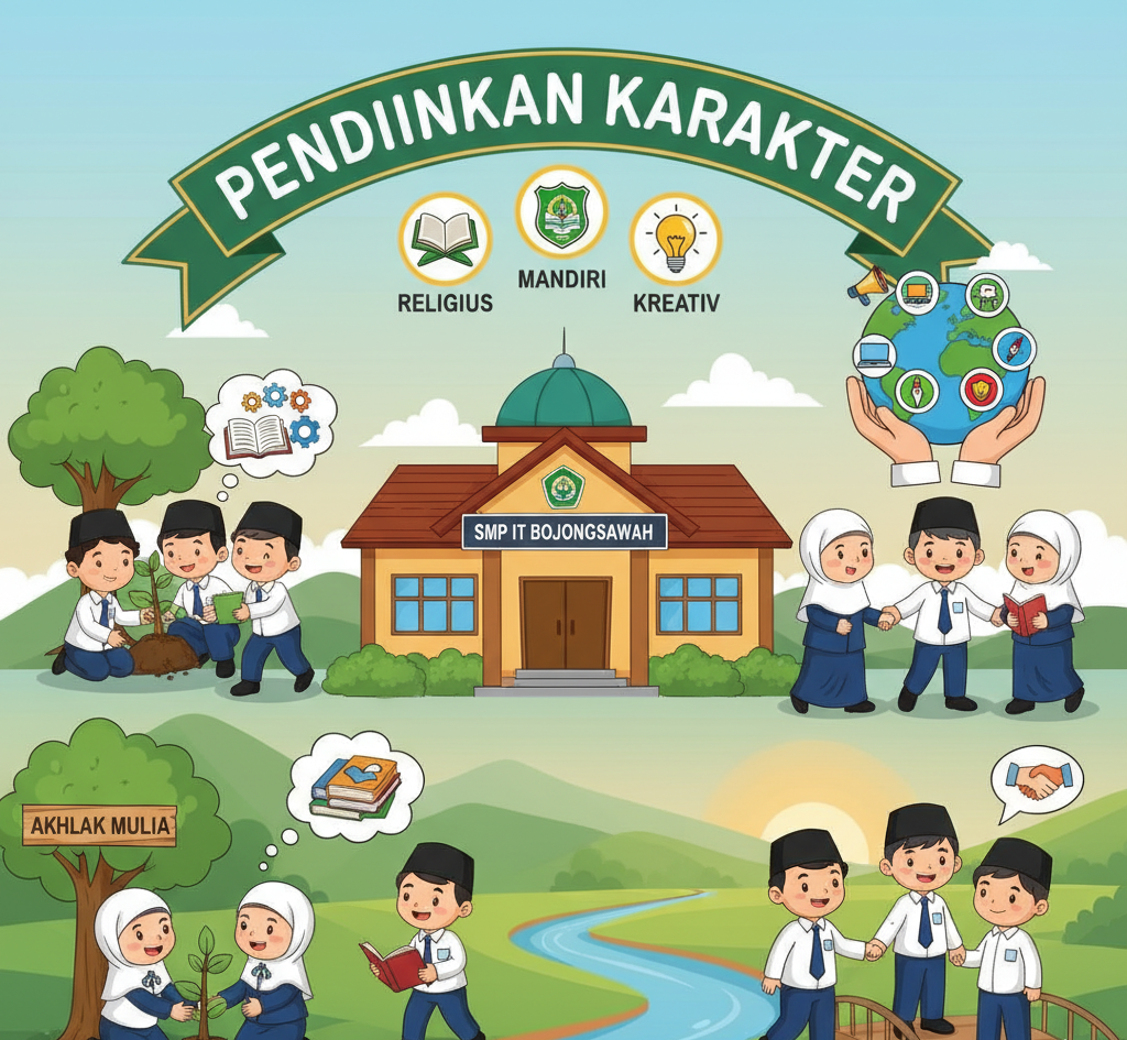 Ilustrasi Pendidikan Karakter di SMP IT Bojongsawah